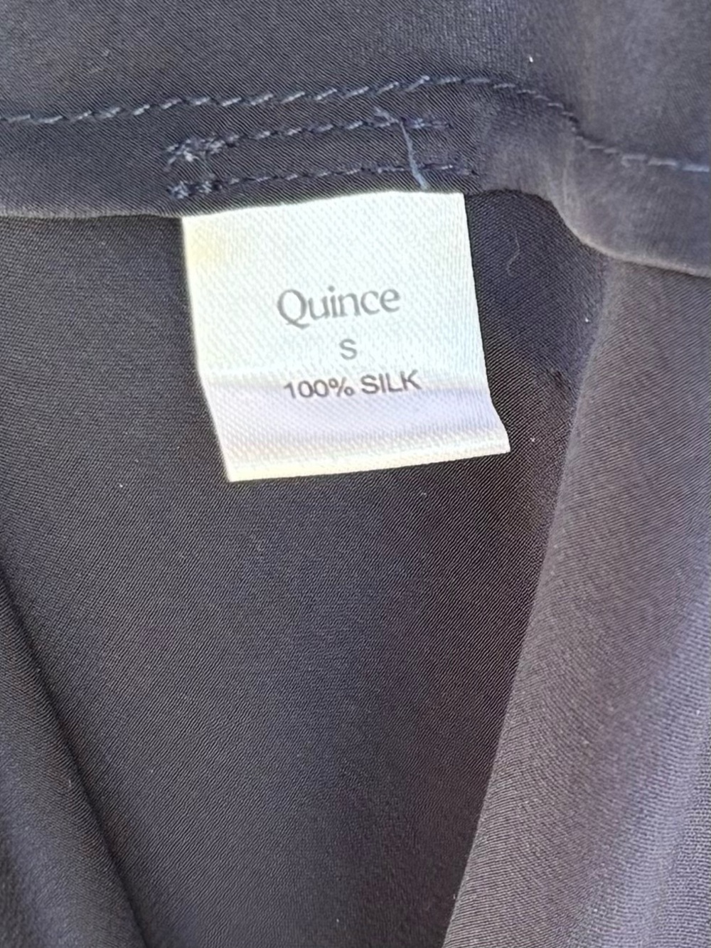 Quince Silk Navy Midi Slip Dress - Picture 5 of 9